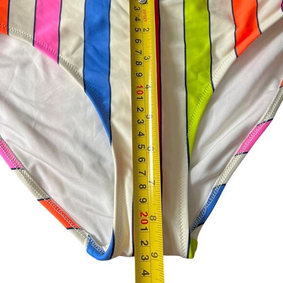 Aerie Striped Rainbow Bikini Set 2 Piece Swimsuit Medium M EUC - Picture 6 of 7